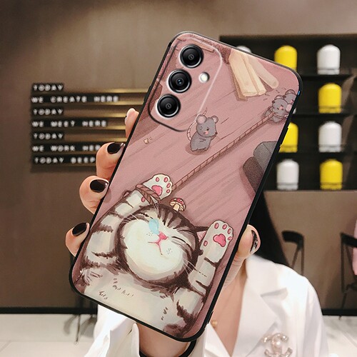 适用三星A57 5G手机壳A54全包边S26ULTRA卡通S25FE情侣A56女款A53时尚A16磨砂A37浮雕A27防摔A55保护套A14 - 图2