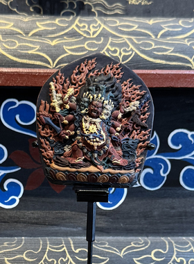 壤巴拉 大威德金刚马头明王金刚铠甲圣像手工彩绘擦擦 精美礼盒装