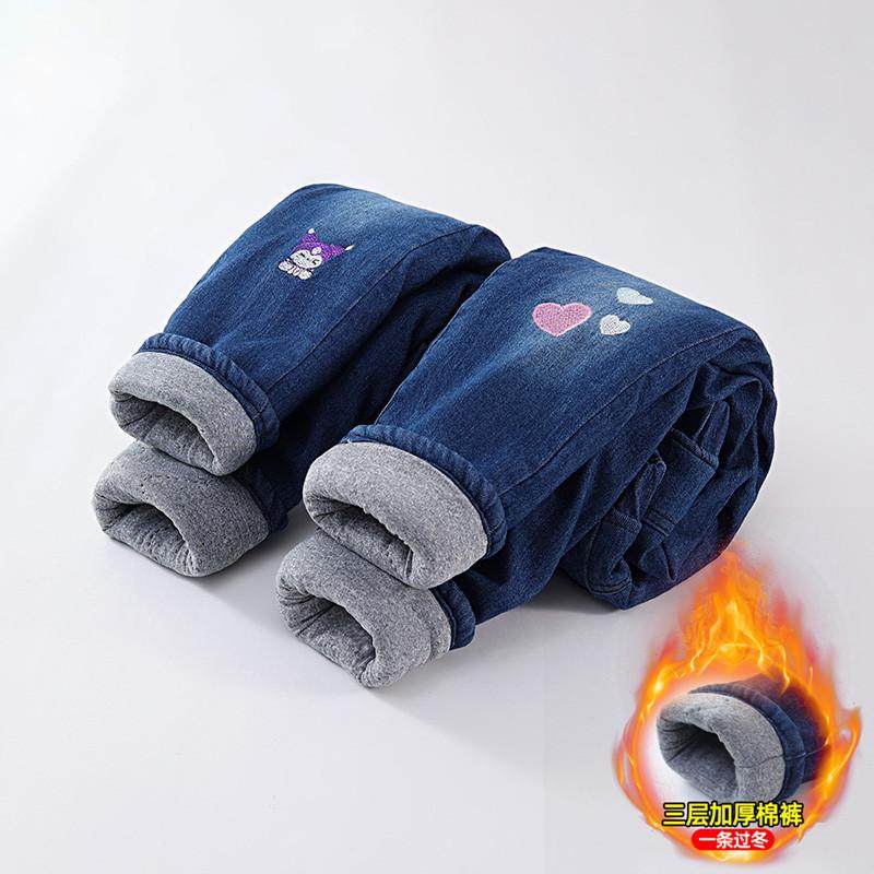女童装冬季新款夹棉加厚保暖棉裤子三层夹棉洋气外穿儿童牛仔裤潮,淘宝优惠券,粉丝福利购,淘宝优惠卷