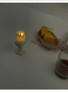 ins韩国燃烧烛火罗马柱桌面摆件