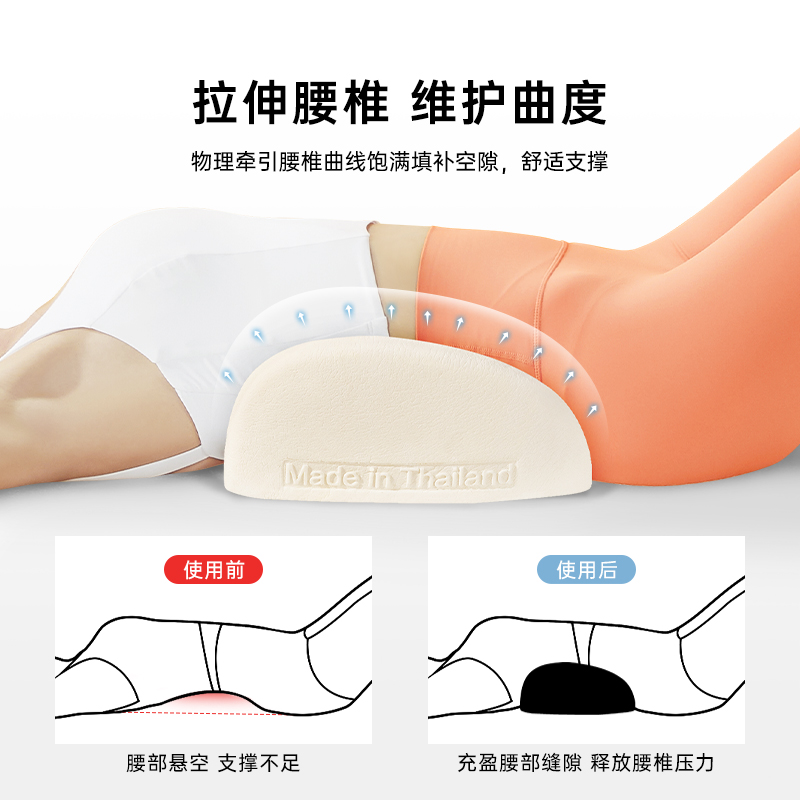 POKALEN乳胶腰枕睡觉专用床上腰间盘突出护腰靠垫腰垫平躺孕妇 - 图0