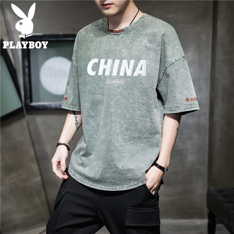 花花公子短袖男潮流宽松港风t恤 蓉特服饰T恤