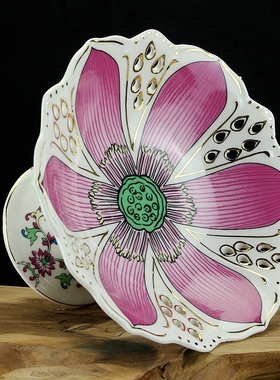 陶瓷供盘水果盘高脚果碟果盘摆件