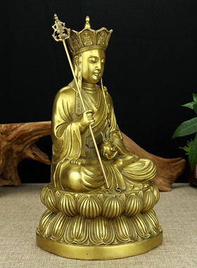 黄铜地藏王菩萨佛像娑婆三圣座像