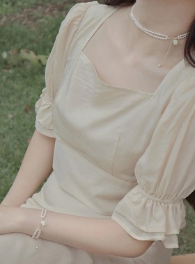 双层兰铃花脖子饰品女超仙项链