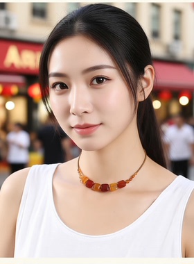 金色蕾丝编织项链遮疤