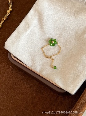 欧美跨境新款女士时尚轻奢戒指花朵戒指个性百搭指环小众设计感