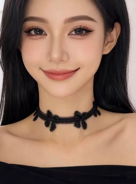 黑色暗黑链条项链女配饰复古