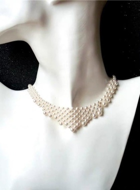 珍珠项链水晶脖子饰品颈带