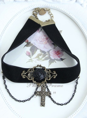 暗黑复古黑色LOLITA万圣节项链