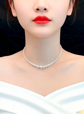 多层玻璃珍珠项链磁吸手工制作