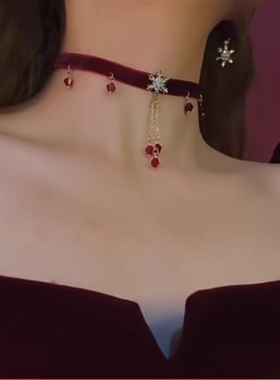 颈饰黑色项链女锁骨链买3送1