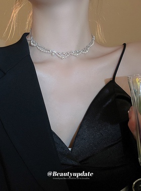 珍珠脖子新娘超仙气质项链