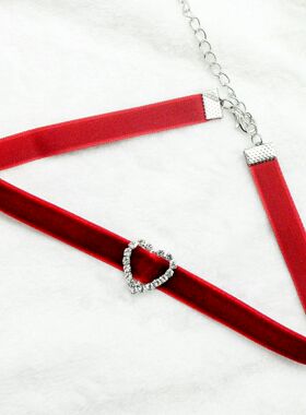 CHOKER优雅黑色丝绒闪钻复古项链