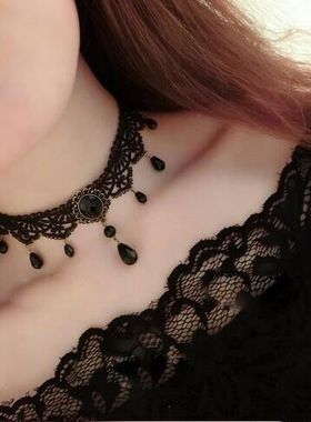 白色蕾丝韩国珍珠百搭项圈脖链