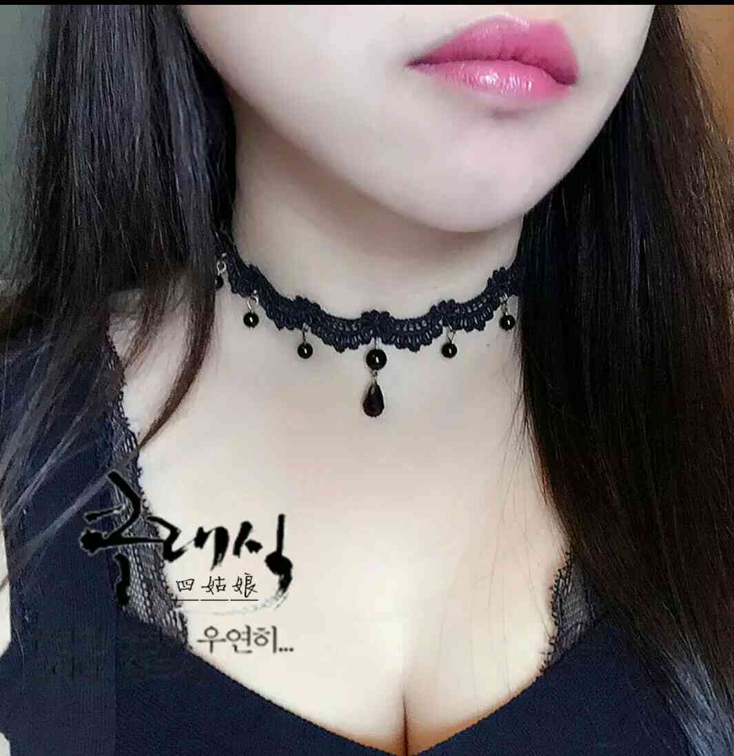 黑色蕾丝简约森系项链颈饰脖子饰品萝莉百搭颈带短款女韩国锁骨链 黑色蕾丝简约森系项链颈饰脖子饰品萝莉百搭颈带短款女韩国锁骨链