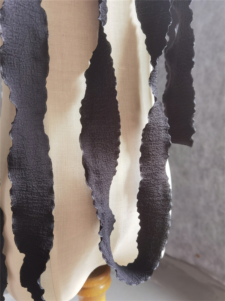 原创木乃伊缠身带花边 小波浪肌理垂顺装饰服装肌理设计师布料 - 图3