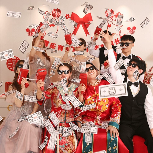 Pick -OUP Game Reps, чтобы сфотографироваться, свадьба, творческая свадьба, свадебная комната заблокированная атмосфера, палочки для еды, банкноты