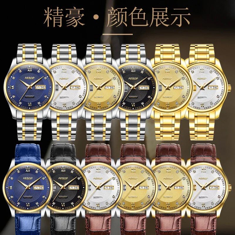2019新款伊索正品男士防水全机械表 aesop利沃国产腕表