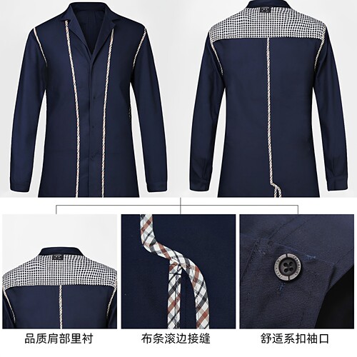 工作服大褂灰色衣服罩衣防尘工衣长款劳保服上衣物业搬运外套印字 - 图2