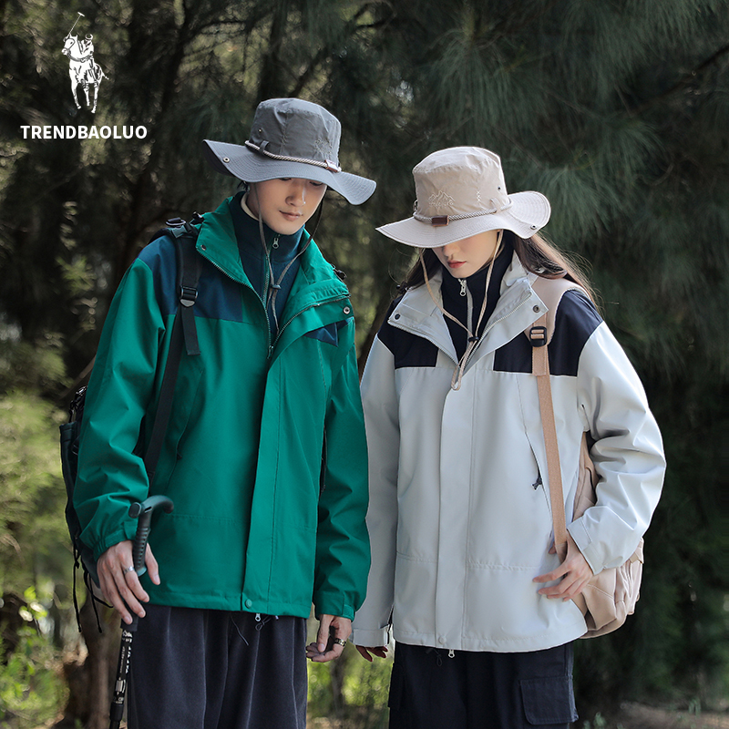 闪电保罗户外冲锋衣三合一内胆两件套情侣潮牌登山服a-第3张图片-提都小院