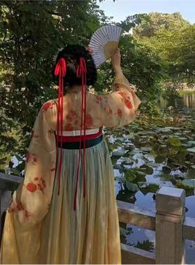 超细发带汉服飘带古风日常神明少女发饰红色蝴蝶结发绳琉璃同款