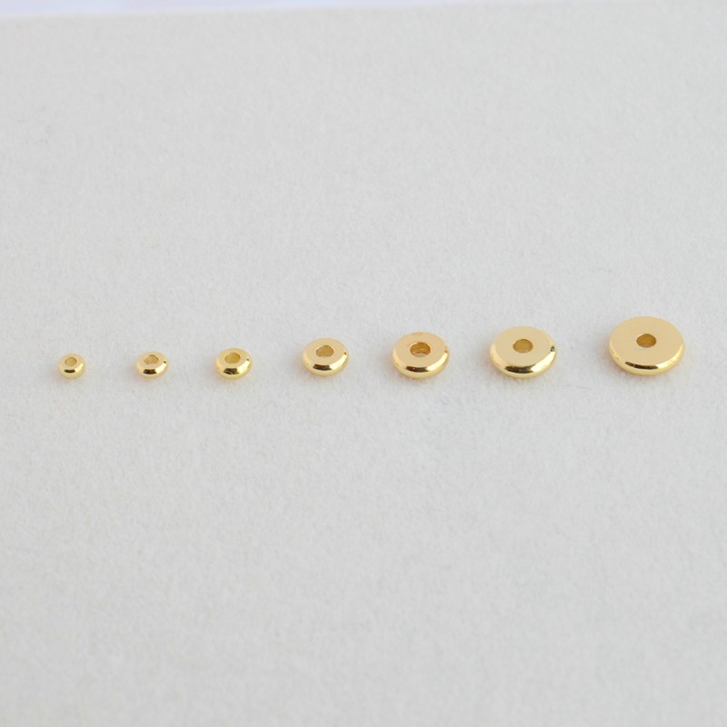 18K铜包金镀金隔片保色光面合金散珠串珠diy手工饰品隔珠材料配件 - 图1