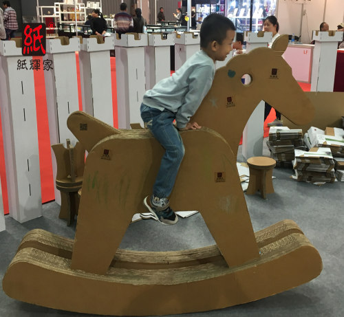 纸辉家儿童瓦楞纸木马幼儿园幼教益智玩具活动翘板道具摇摇马礼物 - 图1