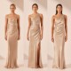 One-shoulder champagne satin bridesmaid dress niche high-end sister suit bridesmaid group bridesmaid skirt large size