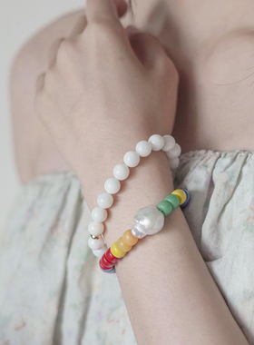 一枝橘巴洛克珍珠手链