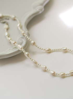 一枝橘复古巴洛克珍珠项链