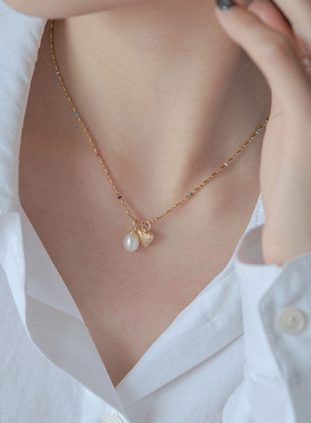 一枝橘爱心铜女原创项链