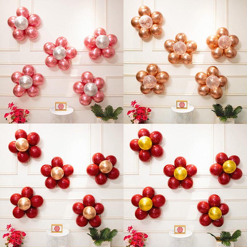 国庆节周年庆开业求结婚气球花朵婚房商场墙装饰生日氛围场景布置,淘宝优惠券,粉丝福利购,淘宝优惠卷