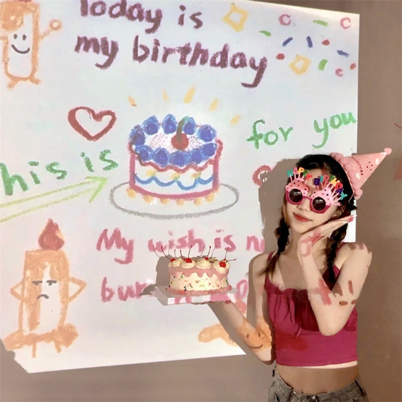 生日投影灯网红ins装饰场景布置女孩儿童快乐氛围拍照道具插片,淘宝优惠券,粉丝福利购,淘宝优惠卷