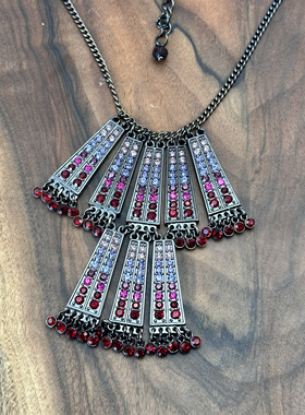 欧美中古饰品精致波西米亚重工复古气质项链高级感多层女士毛衣链