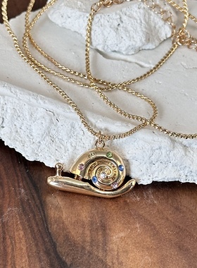 欧美饰品轻奢时尚长款蜗牛水钻毛衣链韩版时尚项链