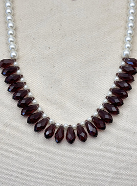 轻奢高级感珍珠项链女甜美清新优雅气质时尚短款颈链水晶锁骨链