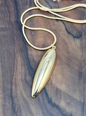 欧美金属水滴吊坠项链女小众设计轻奢时尚百搭高级感轻奢毛衣链