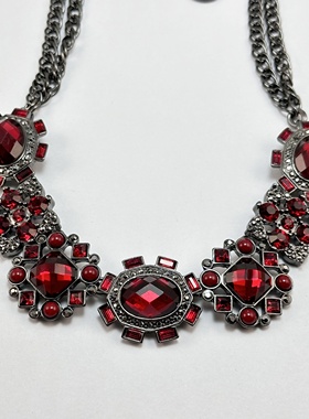 欧美中古饰品孤品复古高级感轻奢时尚小众夸张女士项链锁骨链颈链