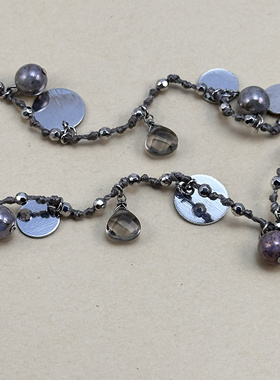 欧美饰品琉璃珠子多吊坠文艺项链新款原创小众设计清新长款毛衣链