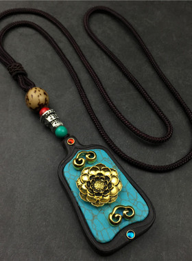 文艺风女士挂件木质配饰吊坠项链