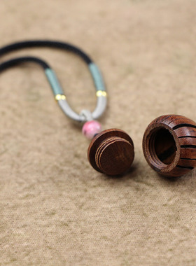 木质工艺法螺嘎乌盒吊坠项链