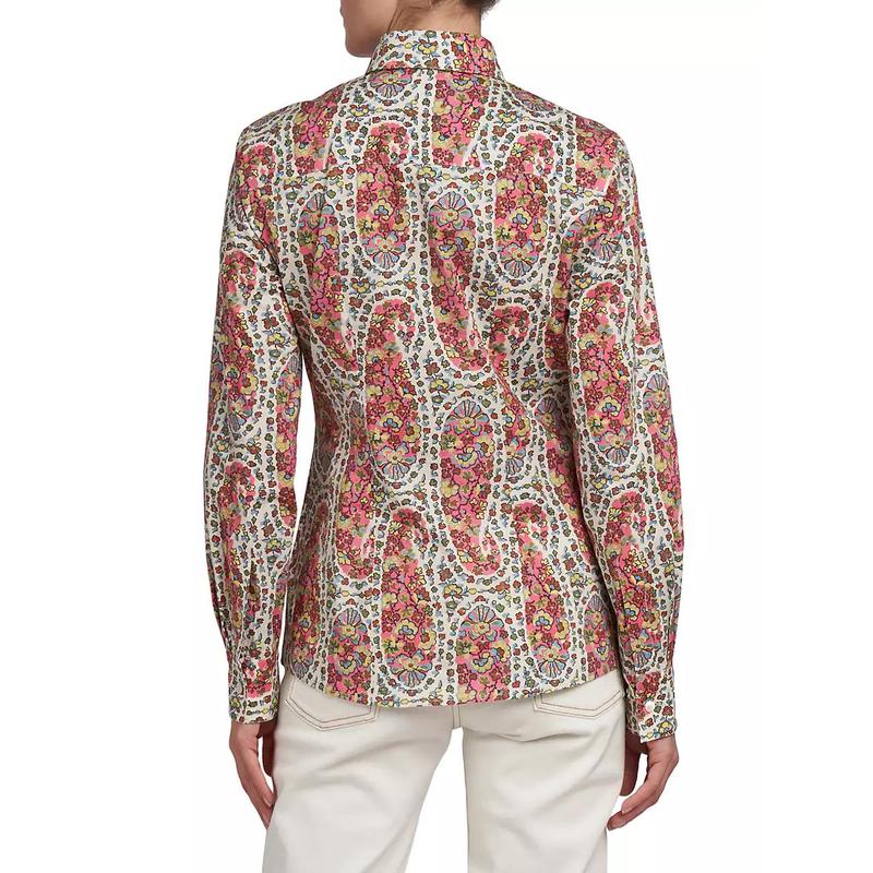 Etro Floral Paisley休闲衬衫海外代购专柜舒适流行女子长袖衬衣-图1