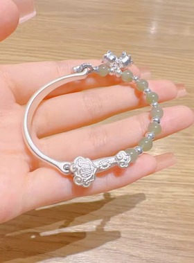 925银如意半镯手链女高级感招财转运和田玉手串2025新款小众精致