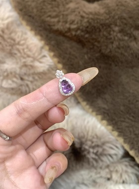 925银新中式古风紫色小葫芦项链玉吊坠轻奢气质锁骨链清冷感设计