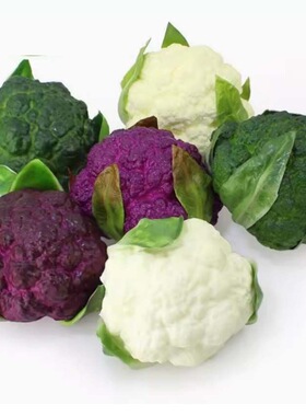 包邮仿真西兰花紫花菜白花菜青花菜西蓝花椰菜模型装饰拍摄道具