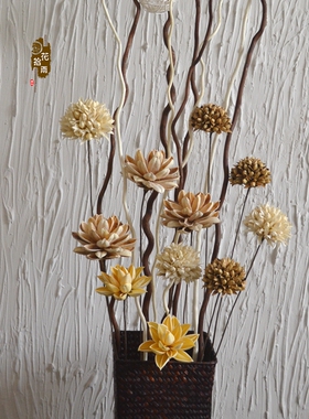 油画天然干花手工花落地套装