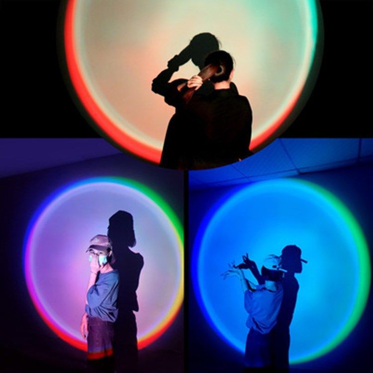 新款夕阳落日灯室内创意日落灯彩虹投影灯网红直播拍照背景氛围灯