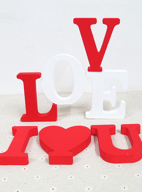 白色木质英文字母数字摆件家居婚庆装饰拍摄道具厂家直销现货供应