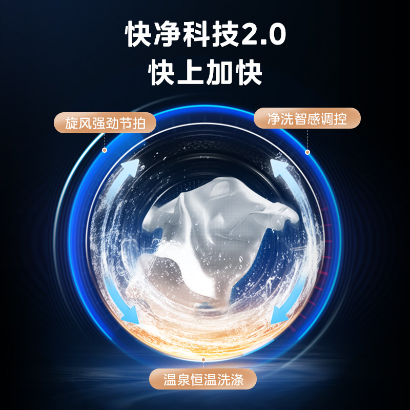 【快净】美的10kg全自动家用洗衣机 美的洗衣机洗衣机